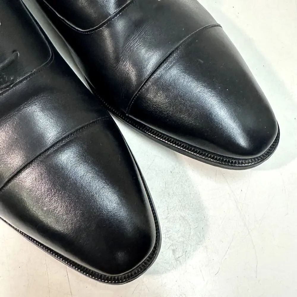 VERY GOOD Jack Erwin Cap-Toe Oxford Black Calf Made in Spain Men's 13